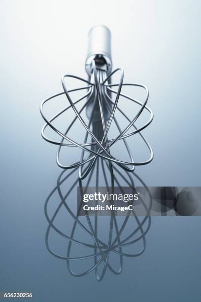 wire whisk on glass with reflection - wire whisk ストックフォトと画像