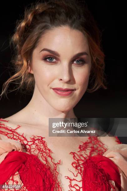 Spanish actress Amarna Miller attends the 'Brava' premiere on day 5 of the 20th Malaga Film Festival at the Cervantes Teather on March 21, 2017 in...