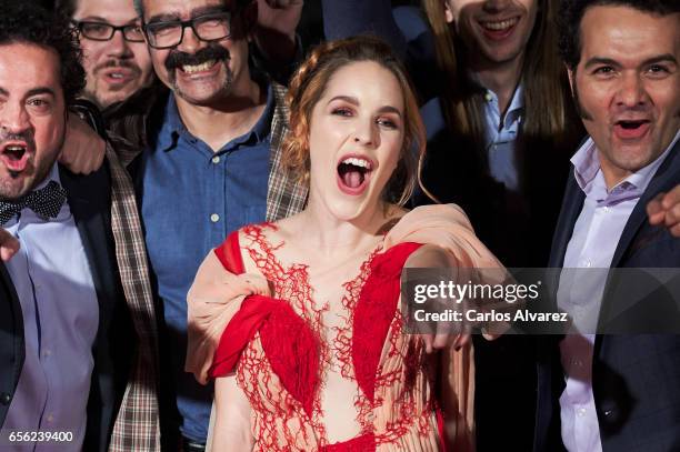 Spanish actress Amarna Miller attends the 'Brava' premiere on day 5 of the 20th Malaga Film Festival at the Cervantes Teather on March 21, 2017 in...