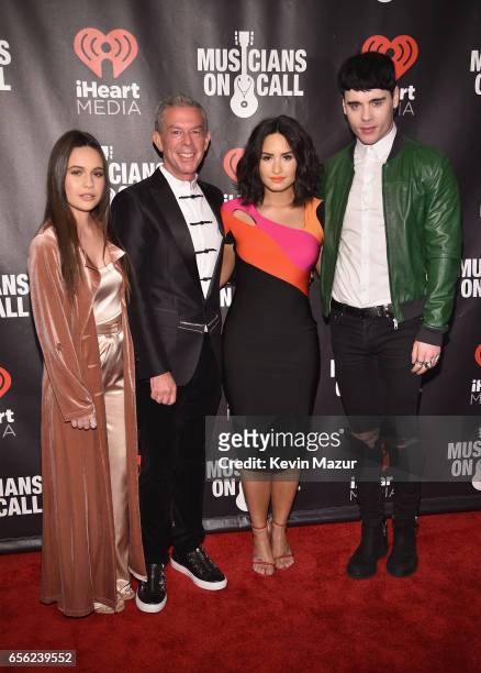 Bea Miller, Elvis Duran, Demi Lovato, and Leon Else attend A Night To Celebrate Elvis Duran presented by Musicians On Call at The Edison Ballroom on...