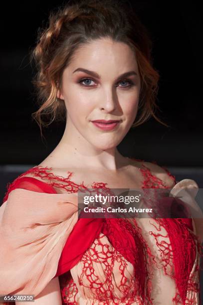 Spanish actress Amarna Miller attends the 'Brava' premiere on day 5 of the 20th Malaga Film Festival at the Cervantes Teather on March 21, 2017 in...