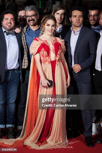 Spanish actress Amarna Miller attends the 'Brava' premiere on day 5 of the 20th Malaga Film Festival at the Cervantes Teather on March 21, 2017 in...