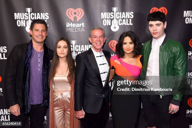 Alex Carr, Bea Miller, Elivs Duran, Demi Lovato and Leon Else attends A Night To Celebrate Elvis Duran presented by Musicians On Call at The Edison...