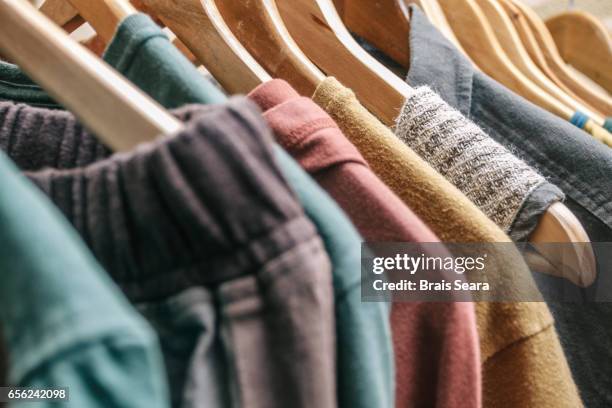 clothes - clothes wardrobe stockfoto's en -beelden