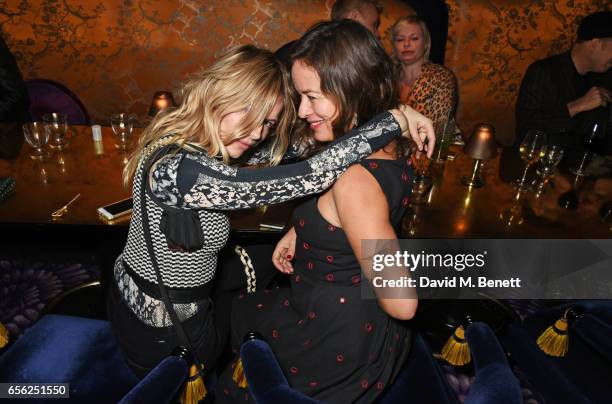 Sienna Miller and Jade Jagger attend the Another Man Spring/Summer Issue launch dinner, in association with Kronaby, at Park Chinois on March 21,...