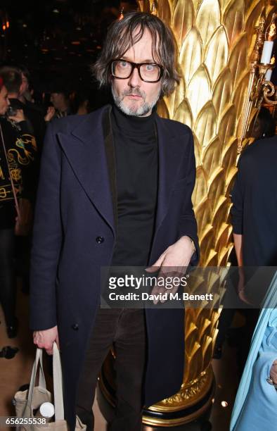 Jarvis Cocker attends the Another Man Spring/Summer Issue launch dinner, in association with Kronaby, at Park Chinois on March 21, 2017 in London,...
