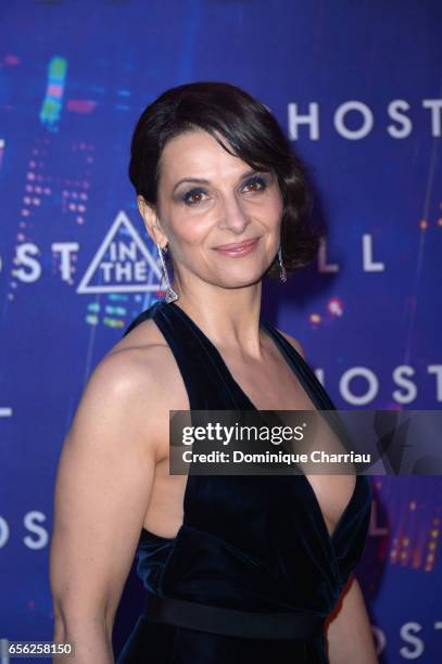 Juliette Binoche attends the Paris Premiere of the Paramount Pictures release "Ghost In The Shell" at Le Grand Rex on March 21, 2017 in Paris, France.