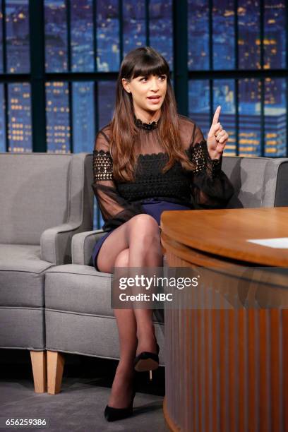 Episode 505 -- Pictured: Actress Hannah Simone during an interview on March 21, 2017 --