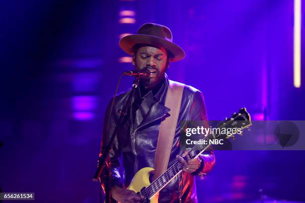 Episode 0643 -- Pictured: Musical guest Gary Clark Jr. Performs on March 21, 2017 -- )
