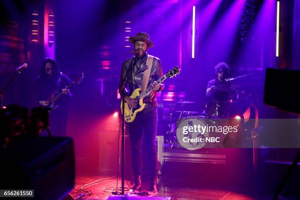 Episode 0643 -- Pictured: Musical guest Gary Clark Jr. Performs on March 21, 2017 -- )