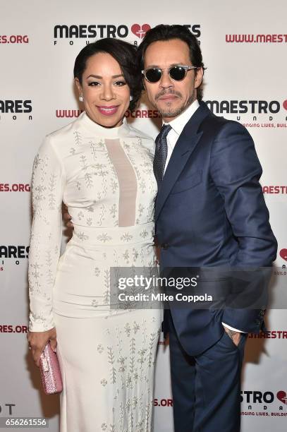 Selenis Leyva and Marc Anthony attend the Maestro Cares Foundation's fourth annual 'Changing Lives/Building Dreams' gala at Cipriani Wall Street on...