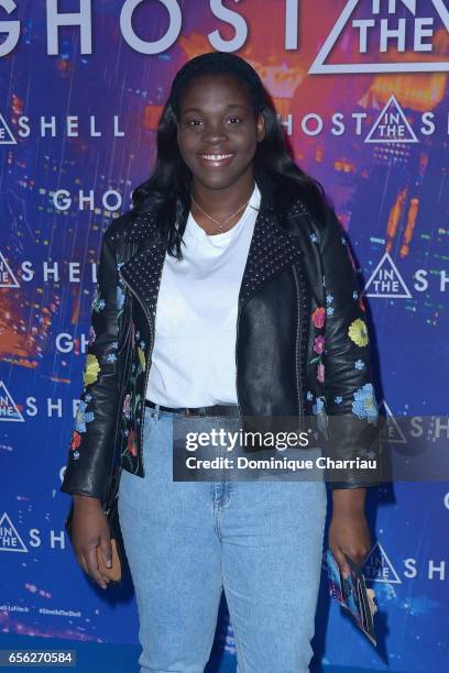 Deborah Lukumuena attends the Paris Premiere of the Paramount Pictures release "Ghost In The Shell" at Le Grand Rex on March 21, 2017 in Paris,...