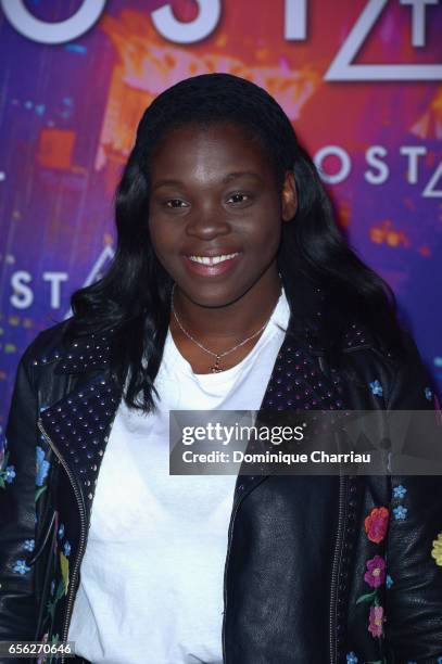 Deborah Lukumuena attends the Paris Premiere of the Paramount Pictures release "Ghost In The Shell" at Le Grand Rex on March 21, 2017 in Paris,...