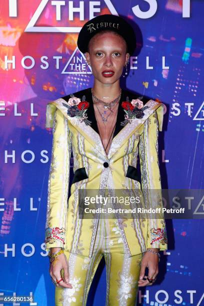 Adwoa Aboah attends the Paris Premiere of the Paramount Pictures release "Ghost in the Shell". Held at Le Grand Rex on March 21, 2017 in Paris,...
