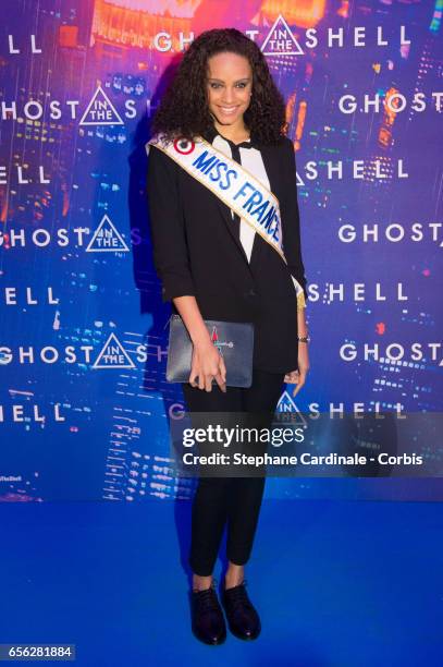 Miss france 2017, Alicia Aylies attends the Paris Premiere of the Paramount Pictures release "Ghost In The Shell" at Le Grand Rex on March 21, 2017...