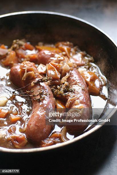 stewed sausages - pot au feu stock-fotos und bilder