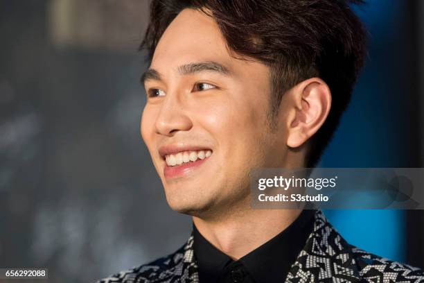 Actor Jonathan Wong Chee-Hynn poses on the red carpet during the 11th Asian Film Awards on March 21, 2017 at Hong Kong Cultural Centre, in Hong Kong,...