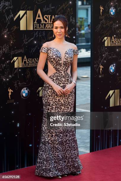 Actress Lisa Ch'ng poses on the red carpet during the 11th Asian Film Awards on March 21, 2017 at Hong Kong Cultural Centre, in Hong Kong, Hong Kong.