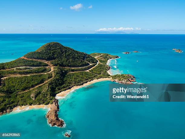 west indies, antigua and barbuda, antigua, aerial view, yepton beach - antigua & barbuda 個照片及圖片檔