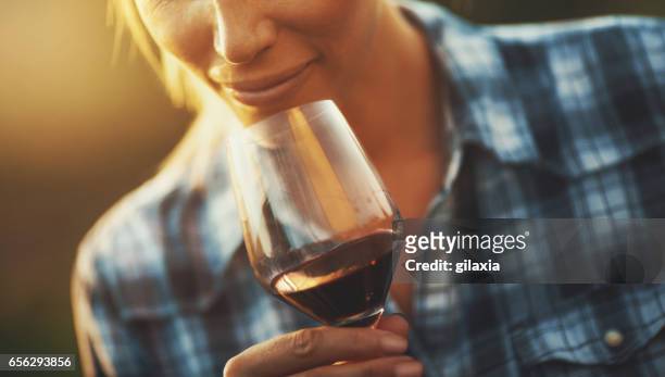 degustazione. - red wine foto e immagini stock