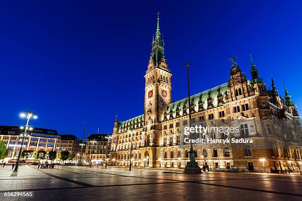 old city hall on rathausmarkt in hamburg hamburg, germany - city hall stock pictures, royalty-free photos & images