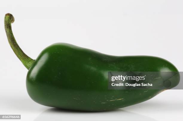 close-up of a ripe green jalapeno pepper (capsicum annuum) - jalapeno pepper ストックフォトと画像