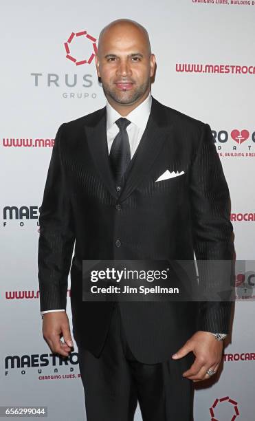 Baseball player Albert Pujols attends the Maestro Cares Foundation's Fourth Annual Changing Lives/Building Dreams Gala at Cipriani Wall Street on...