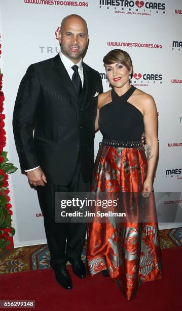 Baseball player Albert Pujols and Deidre Pujols attend the Maestro Cares Foundation's Fourth Annual Changing Lives/Building Dreams Gala at Cipriani...