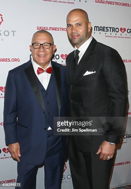 Co-Founder of Maestro Cares foundation Henry Cardenas and baseball player Albert Pujols attend the Maestro Cares Foundation's Fourth Annual Changing...