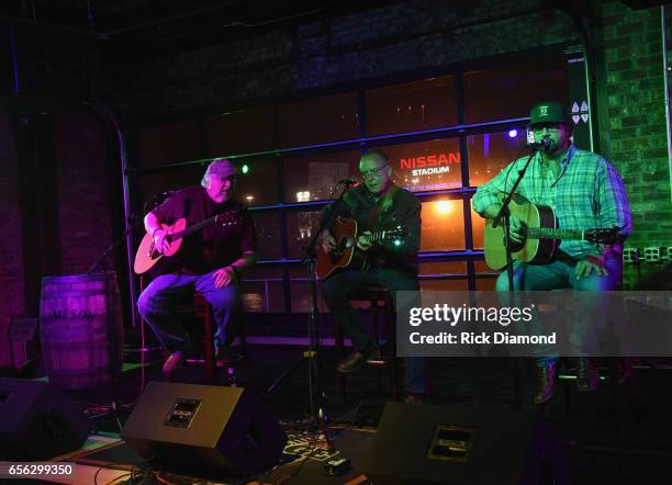 Singer/Songwriters Pat Alger, Tony Arata and Dallas Davidson perform during Jameson Peach Jam presented by Jameson Irish Whiskey. Proceeds benefit...