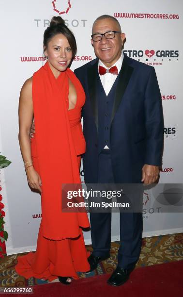 Elena Sotomayor and co-Founder of Maestro Cares foundation Henry Cardenas attend the Maestro Cares Foundation's Fourth Annual Changing Lives/Building...