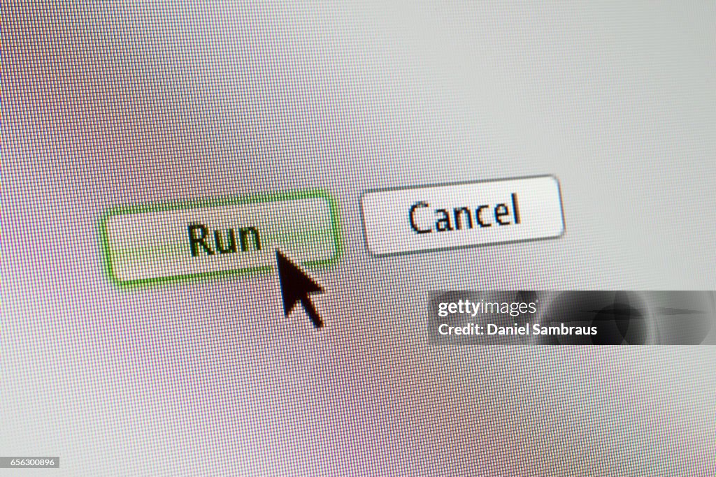 Clicking On Run Web Button On Website High-Res Stock Photo - Getty Images