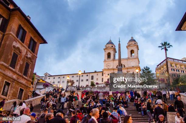 spanish steps in rome, italy - spanish steps stock-fotos und bilder