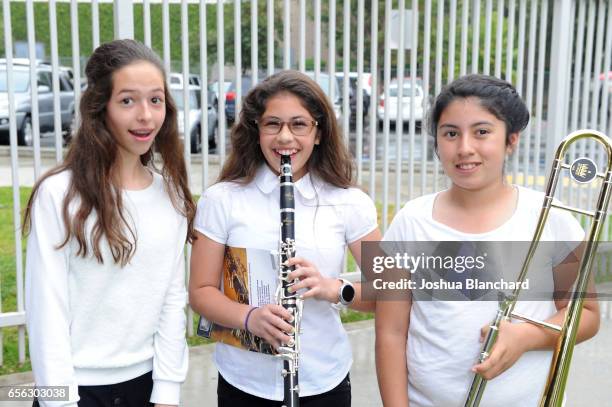 Duarte Unified School District students before the Duarte Unified School District and VH1 Save The Music host All-District Band Showcase at Duarte...