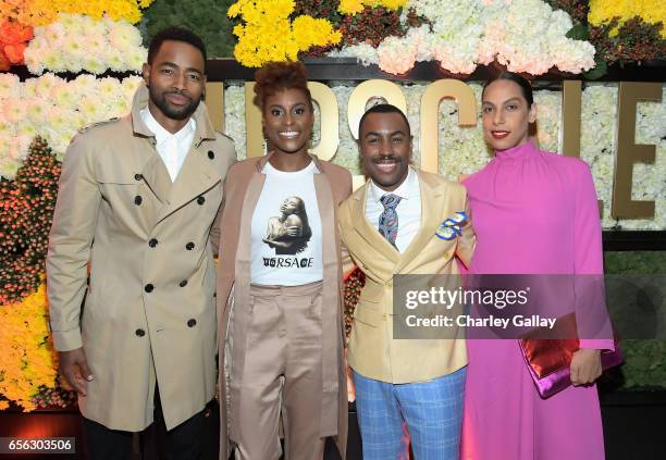 Actors Jay Ellis, Issa Rae, Creator/Host Prentice Penny and director Melina Matsoukas at truTV's 'Upscale with Prentice Penny' Premiere at The London...