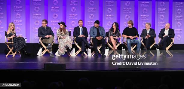 Moderator Ellen K, actors Barrett Foa, Renee Felice Smith, Chris O'Donnell, LL Cool J, Daniela Ruah and Eric Christian Olsen and executive producers...