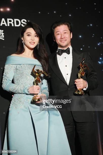 Chinese actress Fan Bingbing, winner of the Best Actress award for film 'I Am Not Madame Bovary', and Japanese actor and musician Tadanobu Asano,...