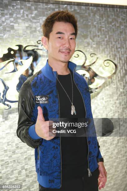 Singer and actor Richie Jen Hsien-chi attends the opening ceremony of a sport brand's store on March 21, 2017 in Hong Kong, China.