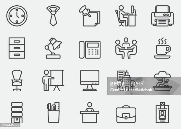 office line icons | eps10 - businesswear stock illustrations