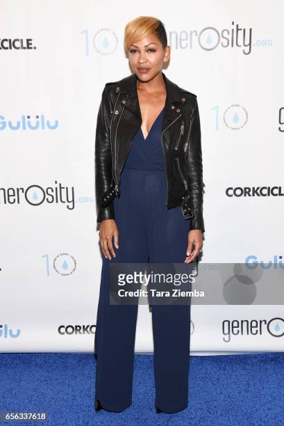 Actress Meagan Good attends a Generosity.org fundraiser for World Water Day at Montage Hotel on March 21, 2017 in Beverly Hills, California.