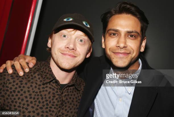 Rupert Grint and Luke Pasqualino pose backstage as they promote their Sony Crackle series "Snatch" at The Robin Williams Theater on March 21, 2017 in...