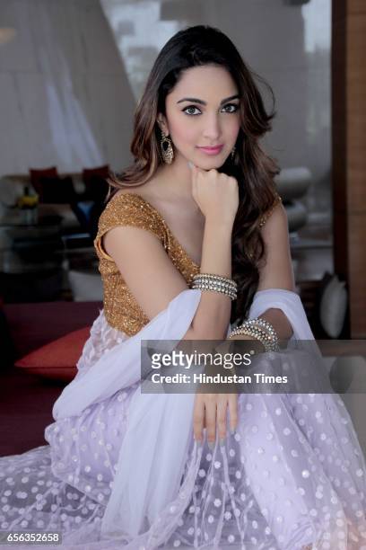 Bollywood actor Kiara Advani poses during an exclusive interview with HT City-Hindustan Times at Hotel Taj Vivanta, Dwarka, on October 25, 2016 in...