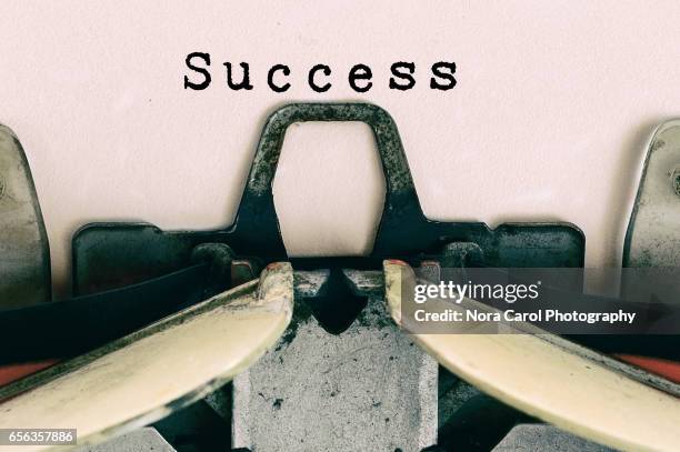 success type on vintage typewriter - old typewriter stock pictures, royalty-free photos & images