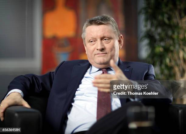 Berlin, Germany Federal Minister of Health, Hermann Groehe, CDU, gives an interview on March 09, 2017 in Berlin, Germany.