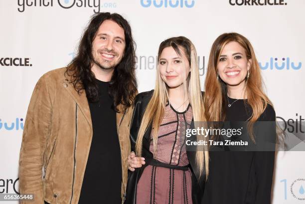 Ryan, Nikki and Jaslyn Edgar attend a Generosity.org fundraiser for World Water Day at Montage Hotel on March 21, 2017 in Beverly Hills, California.