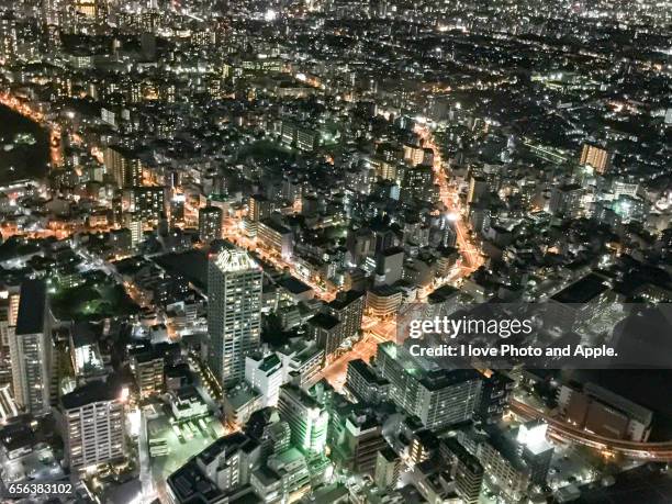 osaka night view - 大阪市 fotografías e imágenes de stock