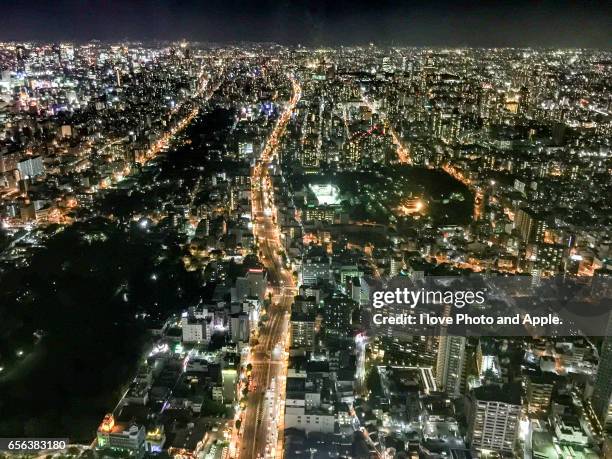 osaka night view - 大阪市 fotografías e imágenes de stock