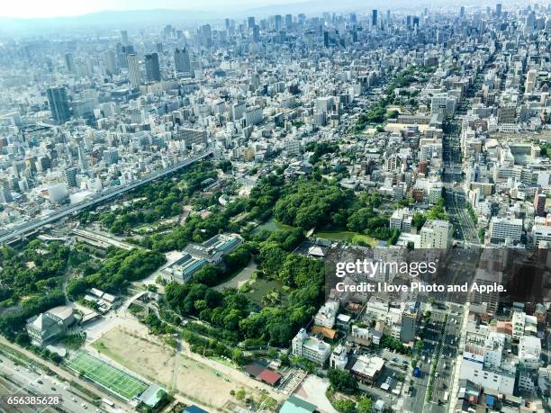 osaka city view - 大阪市 fotografías e imágenes de stock