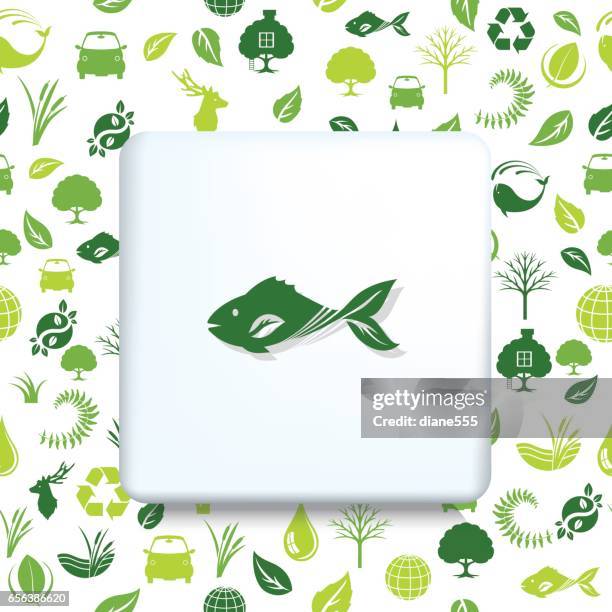 environment icons on a shape over a seamless pattern - treehouse stock illustrations