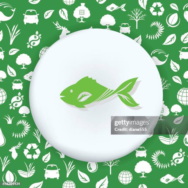 environment icons on a shape over a seamless pattern - treehouse stock illustrations